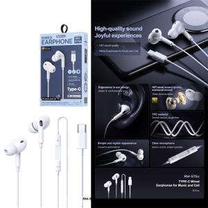 Earphone Wire TypeC Remax RM-575a(Music+Call) - កាសប៊្លូធូសខ្សែ Remax RM-575a ឌុយ Type-C(Music+Call)