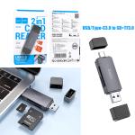 Card Reader USB/Type-C3.0 to SD+TF3.0 hoco HB45 3.0 - ប្រអប់ កាតមេម៉ូរី USB/Type-C3.0 to SD+TF3.0 hoco HB45 3.0