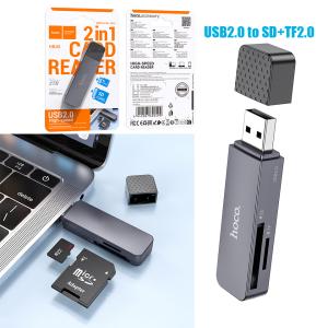 Card Reader USB2.0 to SD+TF2.0 hoco HB45 2in1 - ប្រអប់ កាតមេម៉ូរី USB2.0 to SD+TF2.0 hoco HB45 2in1