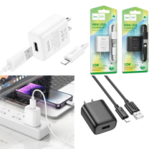 Power Charger hoco C134 2.4A 12W Set iPhone - ឆ្នាំងសាក​ ហូកូ C134 12W រុនមួយ ដុំសាកឈុត iPhone