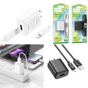 Power Charger hoco C134 2.4A 12W Set iPhone - ឆ្នាំងសាក​ ហូកូ C134 12W រុនមួយ ដុំសាកឈុត iPhone