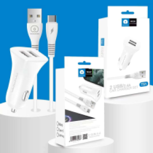 Power Car Charger WUW-T51 iPhone 2.4A - ឆ្នាំងសាកក្នុងឡាន WUW-T51 iPhone 2.4A