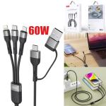 Cable Charger XO NB254 6in1(Micro+iPhone+Type-C) - ខ្សែសាក ប្រាំមួយ(អាយហ្វូន​ ម៉ាយក្រូ ថាយស៊ី) អ៊ិចអូ NB254