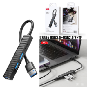 Card Reader 4in1 XO HUB014A(USB to USB3.0+USB2.0*2+TF) - ប្រអប់ កាតមេម៉ូរី 4in1 XO HUB014A(USB to USB3.0+USB2.0*2+TF)