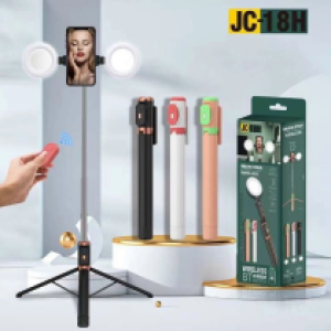 Selfie Stick Tripod Bluetooth Remote JC-18H 2Flash 1.7m - ជើងត្រៃផត ដងថតប្លូធូសតេឡេ JC-18H ភ្លើងផ្លាស់2 1.7 ម៉ែត