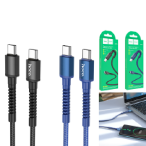 Cable Charger hoco X71 TypeC to TypeC 60W - ខ្សែសាកក្រណាត់ ហូកូ X71 Type-C to Type-C 60W លឿន