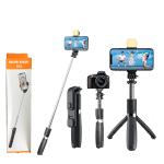 Selfie Stick Tripod +  Remote + LED R1S - ដងថត ប៊្លូធូស Tripod +  Remote + LED R1S