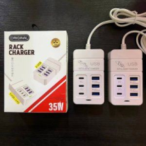 Power Charger Multiport 3USB 3PD 35W - ឆ្នាំងសាក ច្រើនរុន​ 3USB 3PD 35W
