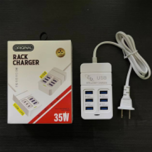 Power Charger Multiport 6USB 35W - ឆ្នាំងសាក ច្រើនរុន​ 6USB 35W