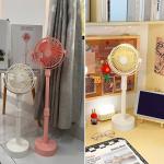 Fan Rechargeable Desk Stand mini 20cm NO.HR2207  - កង្ហាសាកភ្លើង លើតុ 2តឹក NO.HR2207 