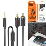 Cable 3.5mm AUX  to RCA hoco UPA28 1.5m - ខ្សែបំលែង AUX ទៅ RCA ហូកូ UPA28 1.5ម