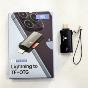 Converter Lightning to TF Card Reader/USB OTG 2in1 - ឌុយបំឡែង ឌុយ iPhone to TF Card Reader/USB OTG 2in1