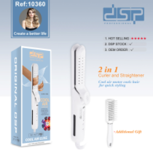 Hair Curling Iron 2in1 DSP 10360 - ម៉ាស៊ីនមូលសក់និងគៀបត្រង់ DSP 10360