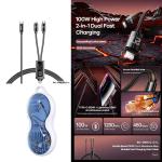 Cable Charger 2in1 100W REMAX RC-093t(TypeC to TypeC/Lightning) - ខ្សែសាក​ មុខ2 100W REMAX RC-093t(TypeC to Type-C+Lightning)
