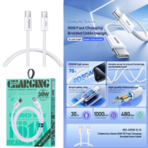 Cable Charger Remax RC-C010 Type-C to Type-C 30W - ខ្សែសាកស៊ីលីខូន Remax RC-C010 Type-C to TypeC 30W