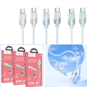 Cable Charger hoco U132 PD27W/60W TypeC to TypeC 1.2m - ខ្សែសាក ហូកូ​ U132 PD27W/60W Type-C to Type-C ប្រវែង1.2m