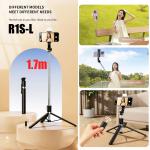 Selfie Stick Tripod+Remote+LED R1S-L 1.7m - ដងថត ប៊្លូធូស Tripod+Remote+LED R1S-L 1.7ម៉ែត