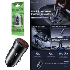 Power Car Charger REMAX RCC361 USB/TypeC 3A - ឆ្នាំសាកក្នុឡាន REMAX RCC361 រុនសាក USB/TypeC 3A