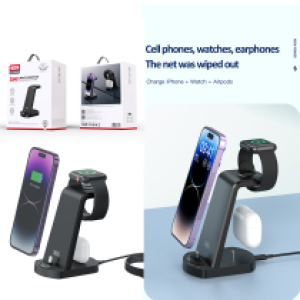 Charger Wireless XO WX035 3in1 - ឆ្នាំងសាកអត់ប្រើខ្សែ XO WX035 3in1