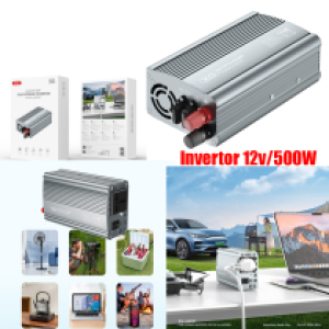 Inverter Car Cigarette XO CZ021 DC-12V to AC-220V 500W - ដុំបំឡែងភ្លើង XO CZ021 DC-12V ទៅ AC-220V 500វ៉ាត់