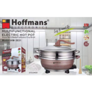 Hot pot with steamer Hoffmans HM-3031 8.0L - ឆ្នាំងស៊ុបមានឡាំងសឹងដោតខ្សែភ្លើង HM-3031 8.0L