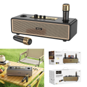 Speaker Bluetooth hoco BS63 (2 Wireless Mics) - បាស់ប្ល៊ូធូសប្រើថ្ម ហូកូ BS63 មានមេក្រូប៊្លូធូស2