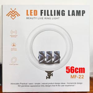 LED Selfie Ring Live 56cm 3Clip+Remote MF-22 - អំពូលមូល ស៊ែលហ្វី MF22 ក្រចាប់3មានតេឡេ ទំហំ56cm