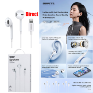 Earphone Wire iPhone Direct Remax RM-702i - កាសខ្សែ Lightning ដោតផ្ទាល់ Remax RM-702i