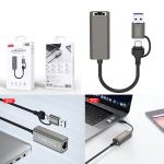 Converter USB/TypeC to RJ45:100M XO HUB018 - ដុំបំបែក USB/TypeC to RJ45:100M XO HUB018