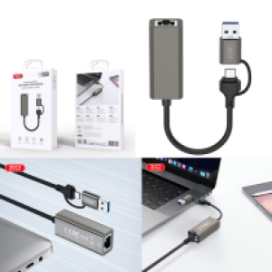 Converter USB/TypeC to RJ45:100M XO HUB018 - ដុំបំបែក USB/TypeC to RJ45:100M XO HUB018