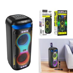 Speaker Bluetooth hoco HA13 Pro(2 Wireless Mics) - បាស់ប្ល៊ូធូសប្រើថ្ម ហូកូ HA13 Pro មានមេក្រូប៊្លូធូស2