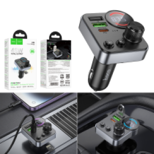 Car Bluetooth FM transmitter PD20W+QC3.0 hoco E86 - ប្លូធូឡាន FM បញ្ជូនសំលេង PD20W+QC3.0 hoco E86