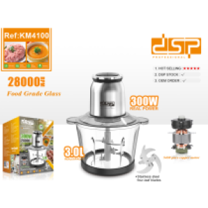 DSP meat grinder KM-4100 2 3.0L glass - ម៉ាស៊ីនកិនសាច់ ក្រឡកញ្ចក់KM-4100 2 3.0L