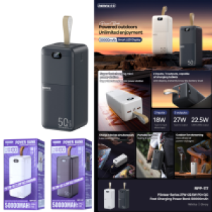 Power Bank Remax RPP-117(PD/QC) LCD 50000mAh - ថ្មជំនួយ Remax RPP-117(PD/QC) អេក្រង់ 50000មីលីអំពែ