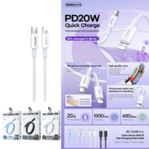 Cable Charger REMAX RC-C026 PD 20W TypeC to iPhone - ខ្សែសាក REMAX RC-C026 PD 20W ក្បាល Type-C to Lightning