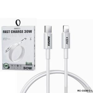 Cable Charger (C to I) REMAX RC-C026 PD 30W - ខ្សែសាក REMAX RC-C026 PD 30W ក្បាល TypeC to IPhone