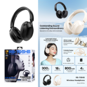 Headset Bluetooth REMAX RB-705HB - កាសប្ល៊ូធូសក្តោបត្រជៀក REMAX RB-705HB