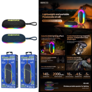 Speaker Bluetooth REMAX RB-M9 7W - បាស់ប្ល៊ូធូសប្រើថ្ម REMAX 7W RB-M9