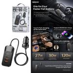 Power Car Charger Remax RCC355 120W PD+QC 2A+1C - ឆ្នាំងសាកក្នុងឡាន Remax RCC355 120W PD+QC 2A+1C
