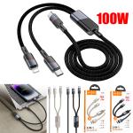 Cable Charger Type-C to (Type-C/iPhone) PD100W hoco U139 - ខ្សែសាក 2in1 TypeC to (TypeC/iPhone) PD100W hoco U139