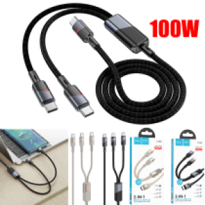 Cable Charger Type-C to 2Type-C PD100W hoco U139 - ខ្សែសាក 2in1 TypeC to 2TypC PD100W hoco U139