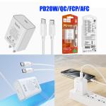 Power Charger PD/QC 20W hoco C143 Set (C to C) - ឆ្នាំងសាក ខ្វីកឆាច hoco C143 PD20W ឈុត TypeC ទៅ TypeC