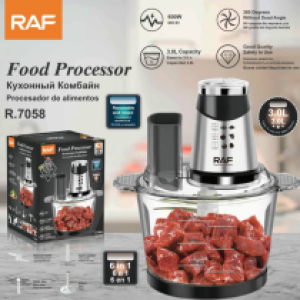Food processor 3.0L RAF 60W R.7058 6in1 - ម៉ាស៊ីនកិនសាច់​ 3.0L RAF 60W R.7058 6in1