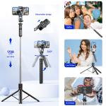 Selfie Stick Tripod Bluetooth Remote F16 1.7m - ជើងត្រៃផត ដងថតប្លូធូសតេឡេ F16 1.7 ម៉ែត