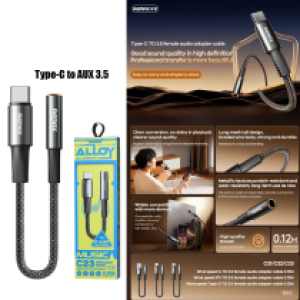 Converter Type-C to AUX 3.5 Audio REMAX C23 - ឌុយបំលែង Type-C ទៅមូល AUX 3.5 REMAX C23
