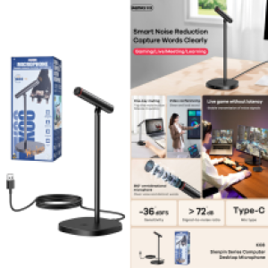 Microphone with Tripod REMAX K08 - ក្បាលមេក្រូឈុត មានជើង REMAX K08