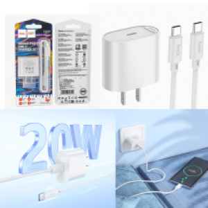Power Charger Hoco C109 PD20W set(Type-C to Type-C) - ឆ្នាំងសាក ខ្វីកឆាច ហូកូ C109 PD20W ឈុត(TypeC to TypeC)