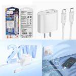 Power Charger Hoco C109 PD20W set(C to C) - ឆ្នាំងសាក ខ្វីកឆាច ហូកូ C109 PD20W ឈុត(TypeC to TypeC)