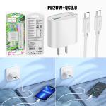 Power Charger Hoco C109 PD20W+QC3.0 2in1 set(C to C) - ឆ្នាំងសាក ខ្វីកឆាច ហូកូ C1.9(PD20W+QC3.0) 2in1 ឈុត(C to C)