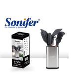 9PC Silicone Utensils Set Black SF-1190 - ឈុតវែកឆា 9មុខ sonifer SF-1190